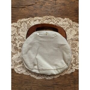 Vintage Banner House Bermuda Bag Wood Handle MCM Retro Boho Western 70s 80s‎